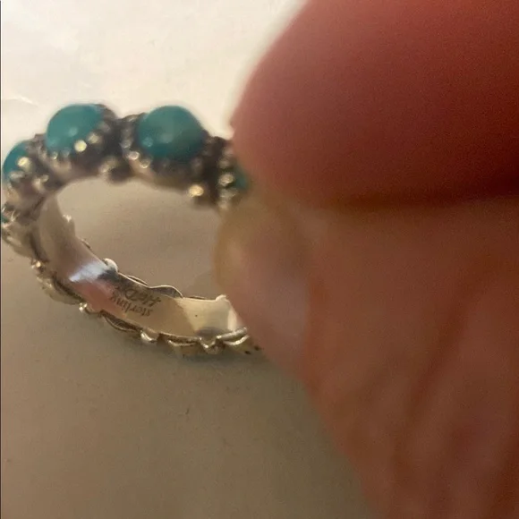 Silver and Turquoise Women's Ring size 10 - Picture 3 of 3